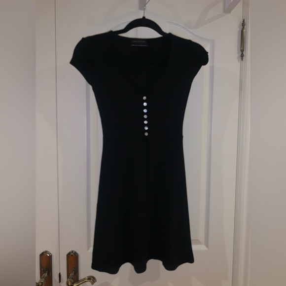 Urban Outfitters Skater Dress, Black, Button front detail - Picture 1 of 2